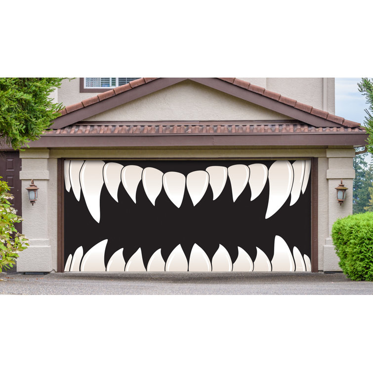 The Holiday Aisle® Monster Teeth Door Mural with 192" W & Reviews | Wayfair